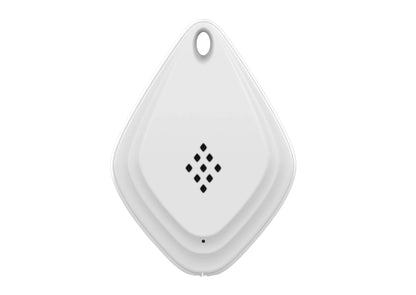 Ultrasonic mosquito repeller in black and white, compact design with USB charging port