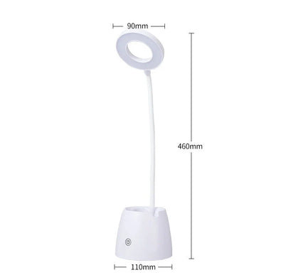 LED folding table lamp with adjustable color temperature and foldable design