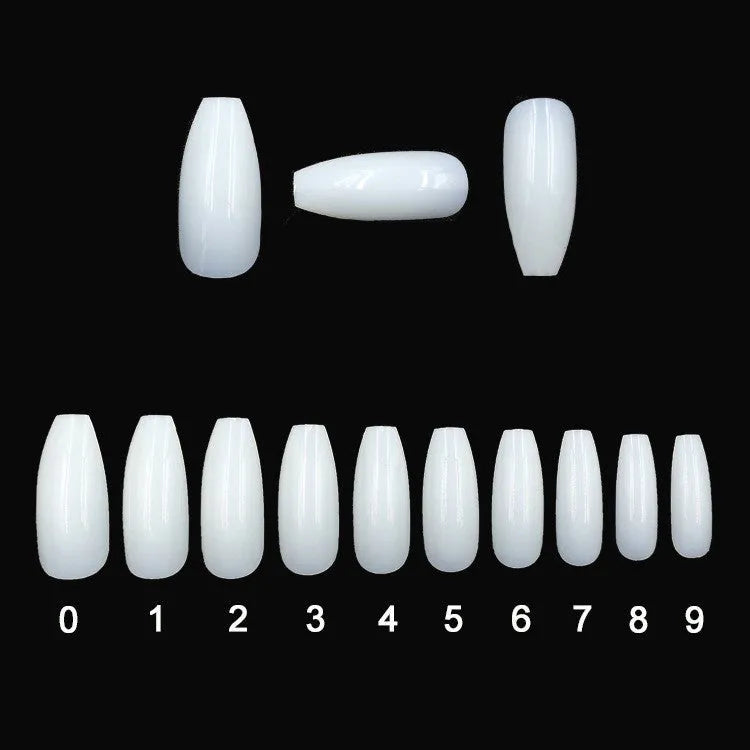 500 clear and natural ABS false nails in ten sizes packed in bags