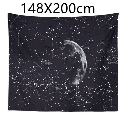 Constellation tapestry with moon pattern for bedroom decoration