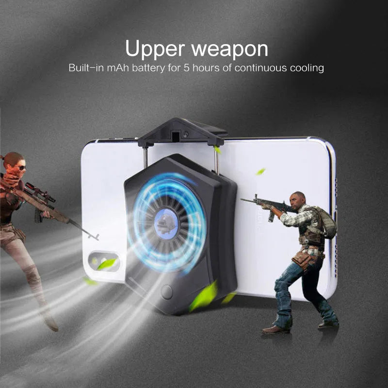 Black and white mobile phone radiator cooling fan with USB interface for game consoles