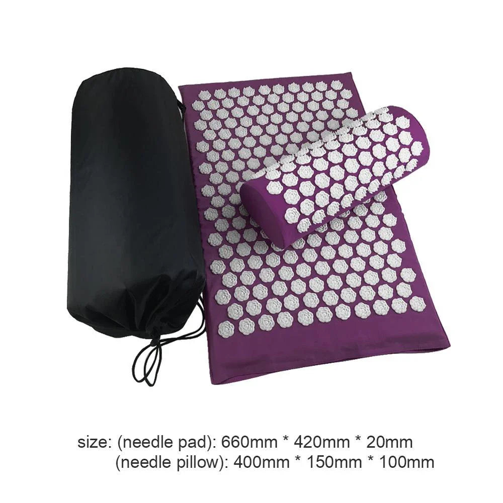 Lotus Acupressure Massage Set with pillow and mat for stress relief