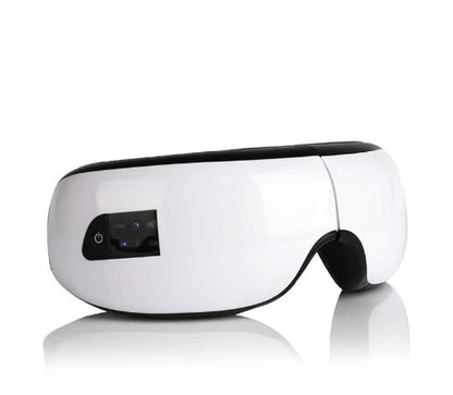 Bluetooth Music Eye Massager with air pressure and hot compress features in a compact leather case