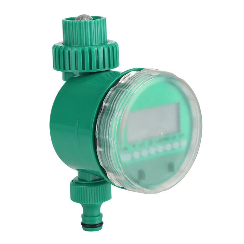 Green automatic watering timer for drip irrigation systems with programmable controls