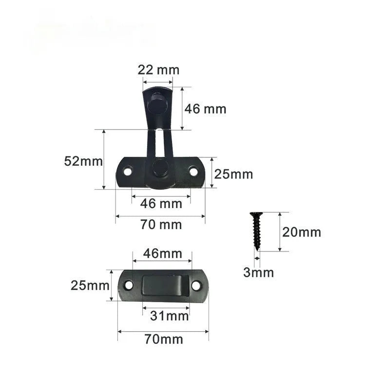90-degree sliding door lock with flat shackle for warehouse or barn doors