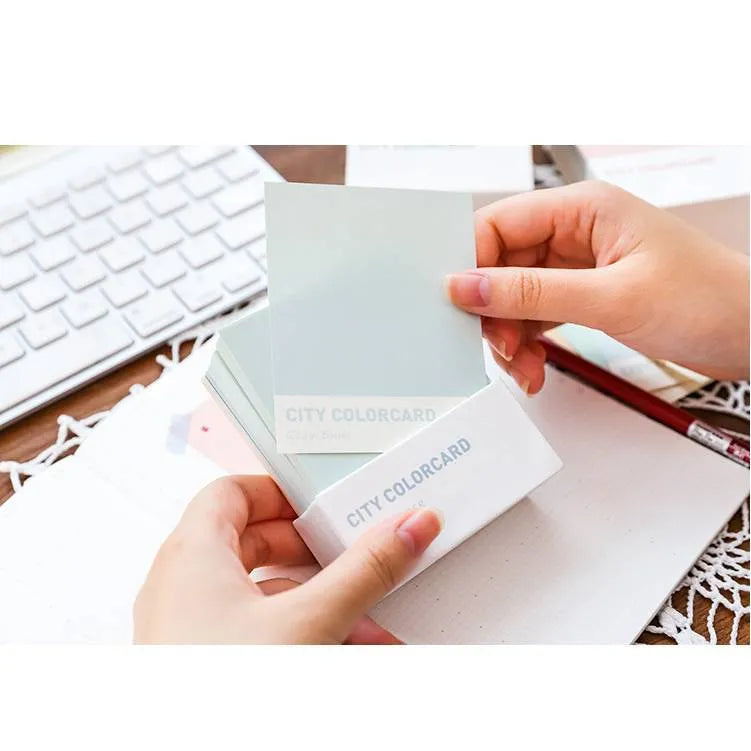 Four city colour themed memo note papers in rectangle 75x95mm format with OPP bag packaging