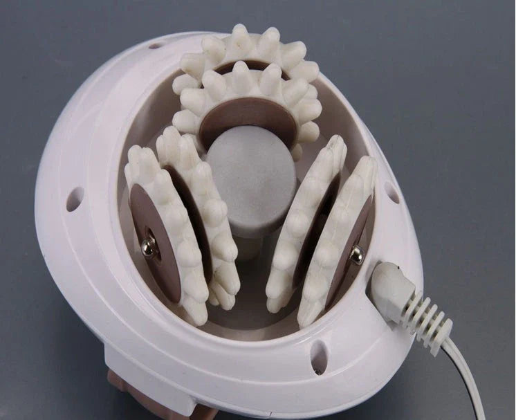 3D Electric Roller Massager for muscle shaping and relaxation in white and coffee