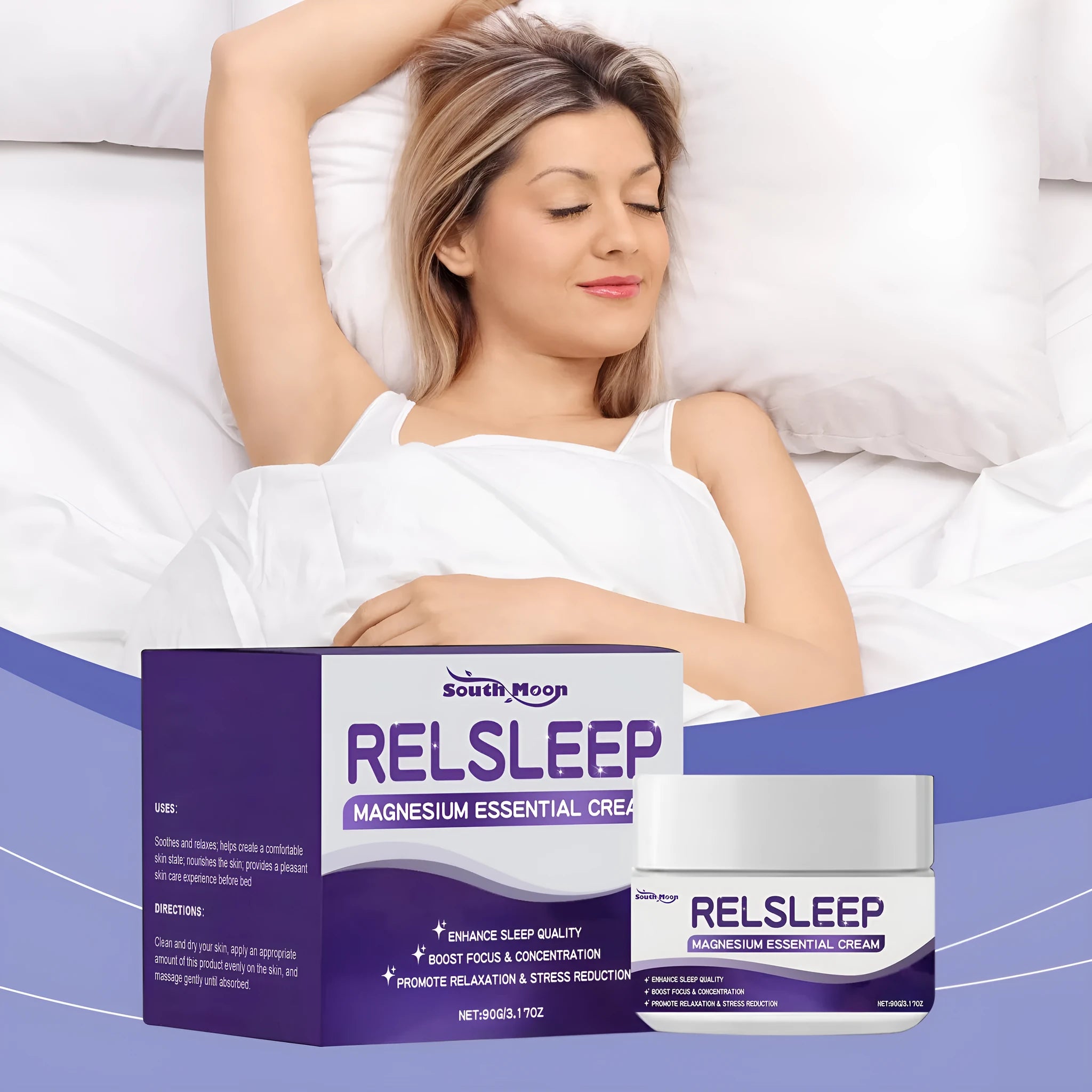 90g jar of sleep magnesium essence cream with honey and soothing ingredients