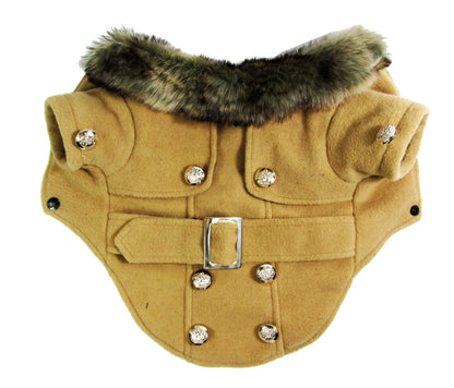 Wool blend dog coat for small breeds in multiple colours