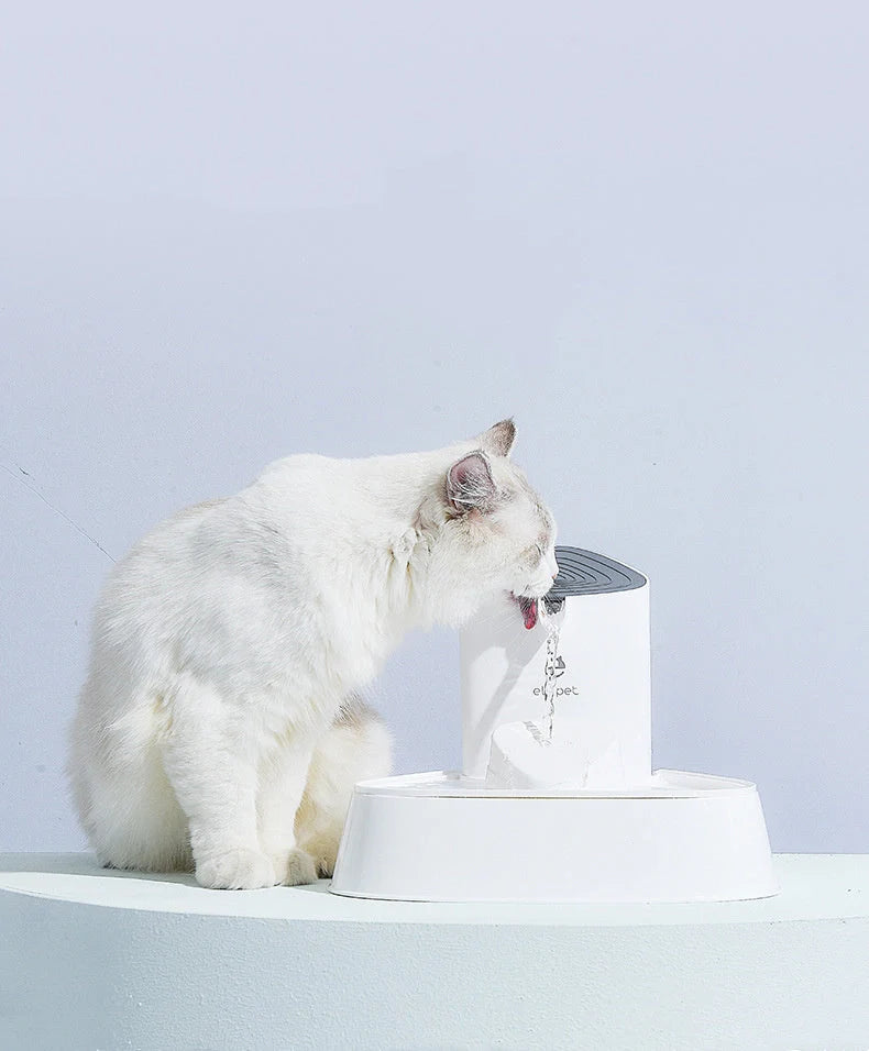 1.5L automatic pet water fountain with 4-layer filter in white