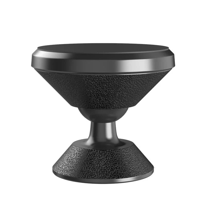 Universal magnetic car phone holder with lychee pattern design in black