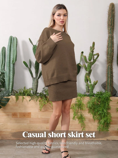 Women's home clothing set in brown camel, soil gray, and light grey - comfortable loungewear for relaxation