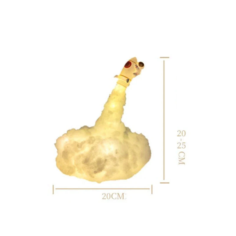 DIY LED Rocket Night Light with astronaut model and USB power