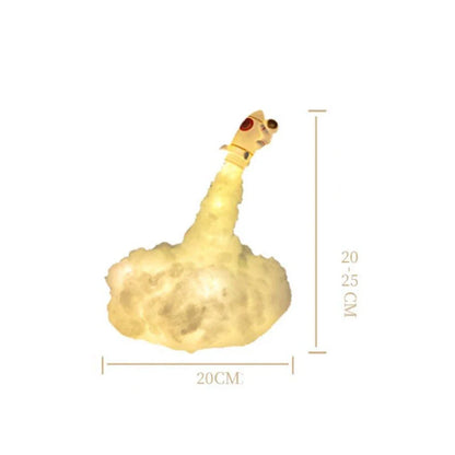 DIY LED Rocket Night Light with astronaut model and USB power