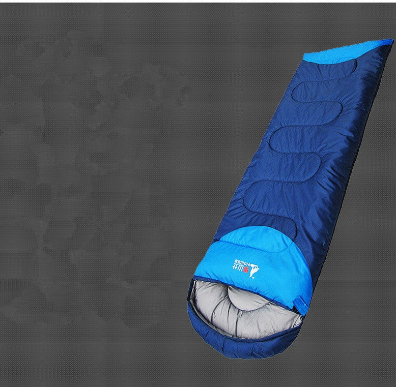 Camping sleeping bag with removable inner liner that converts to a standalone bag, featuring 190T polyester waterproof shell and hollow cotton filling for thermal retention across seasons from 0°C to 25°C comfort temperatures.