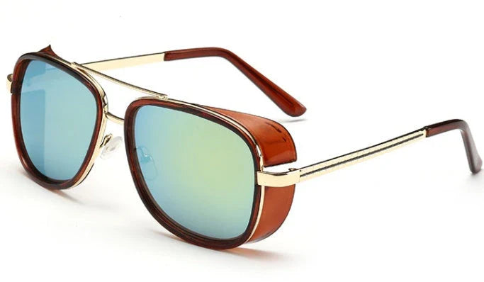 Stylish anti-glare driving sunglasses with retro-inspired design and durable metal and plastic frames