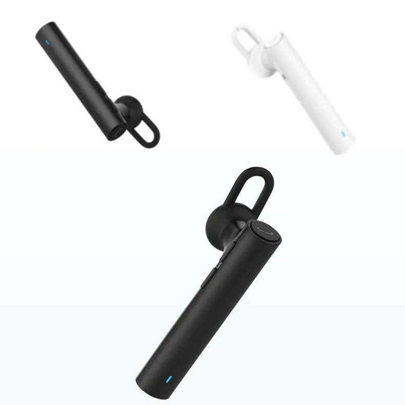 Wireless Bluetooth headset in black and white with compact 5.6cm design