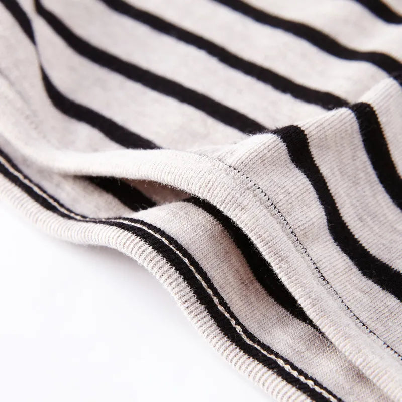 Cotton striped long sleeve t-shirt for baby girls in black or red with Asian sizing