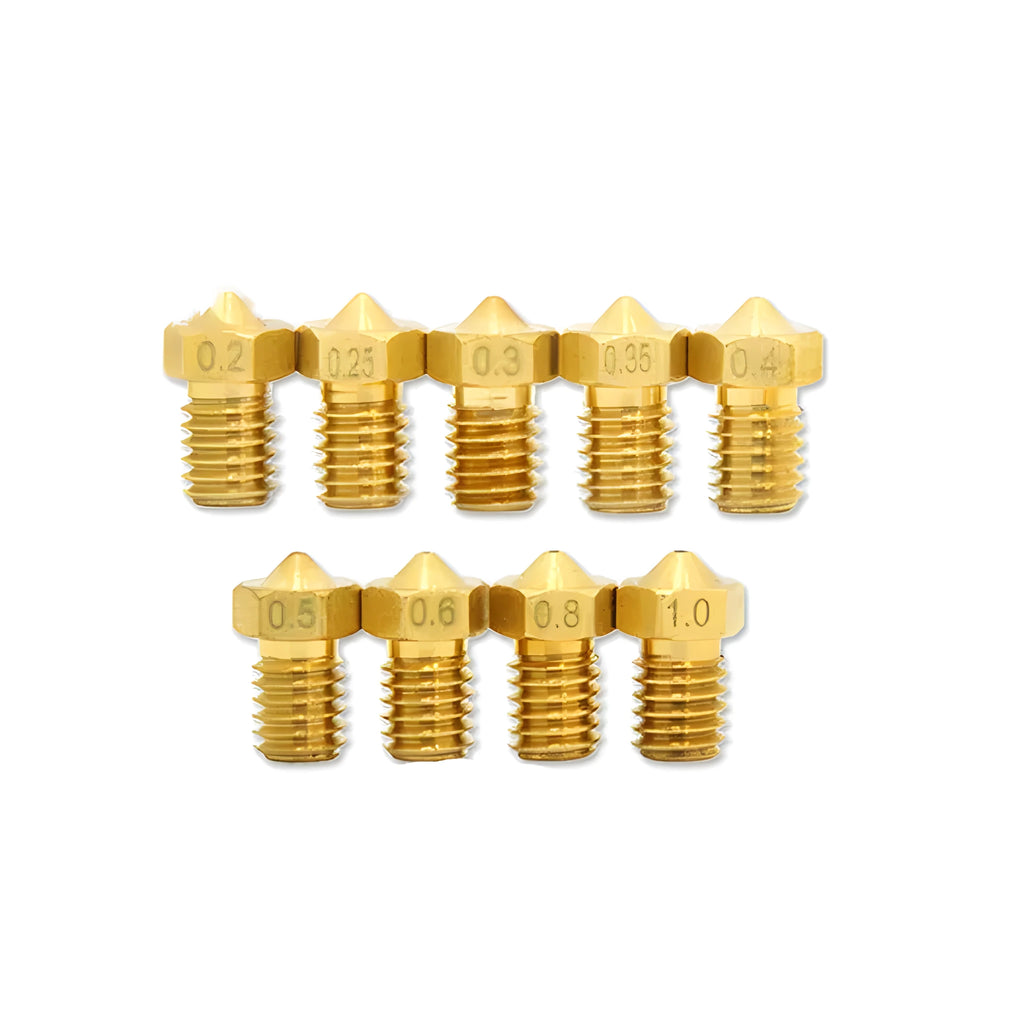 Brass 3D printer nozzle M6 thread 7x12mm with 0.4mm bore for 1.75mm filament