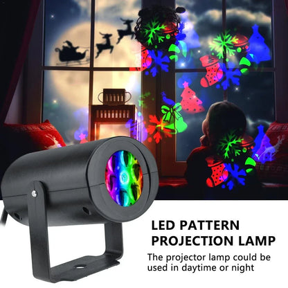 Christmas LED Laser Projector with colourful rotating patterns for festive decorations