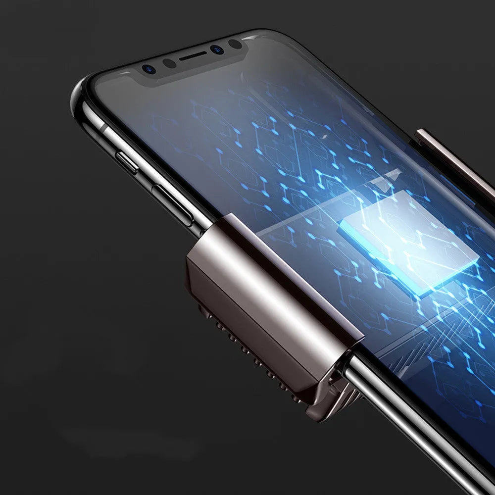 Black clip-on mobile phone radiator with aluminium alloy and ceramic construction for 4-7 inch smartphones
