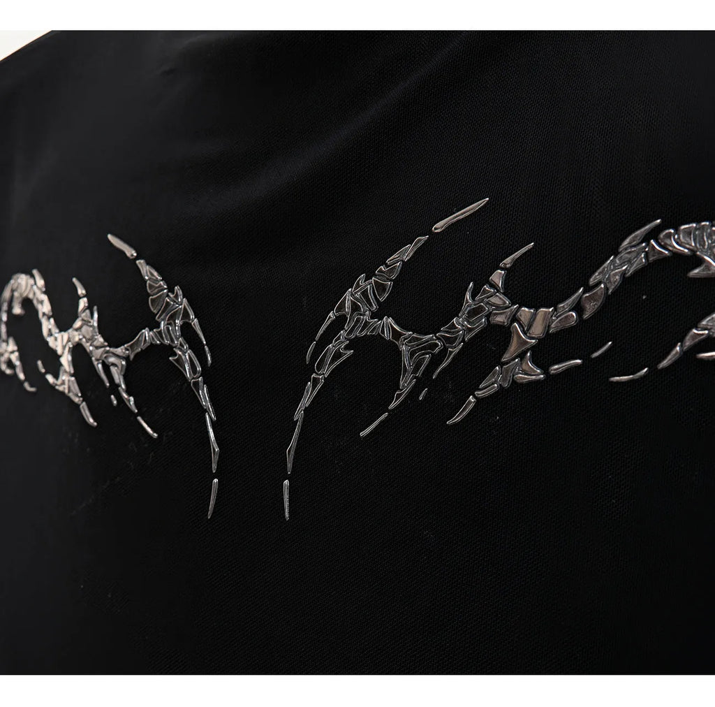 Men's black mesh bottoming shirt with long sleeves and slim fit design
