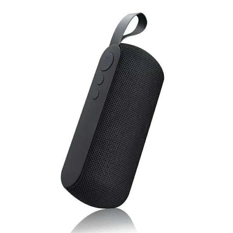 Q106 Bluetooth speaker phone card subwoofer in Black on a white background, showing front speaker grille and control buttons