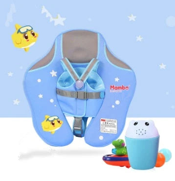 Children's inflatable lying ring with anti-turning design for safe swimming