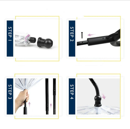 Adjustable transparent pet umbrella with C-type handle for rainy day walks