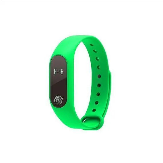 Waterproof motion intelligent hand ring fitness tracker in multiple colours on a finger.