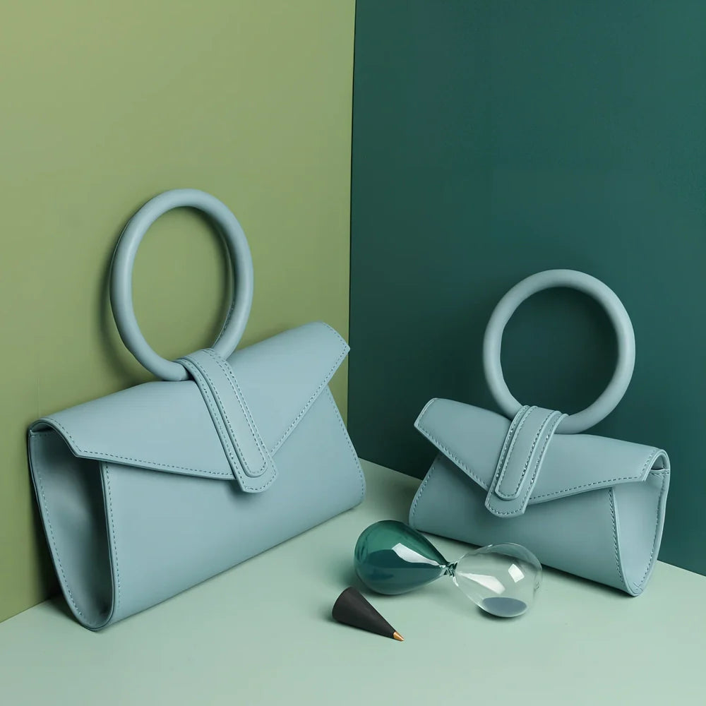 Women's one shoulder diagonal bag in rose red with small pocket, two-layer cowhide, 22x18 cm size