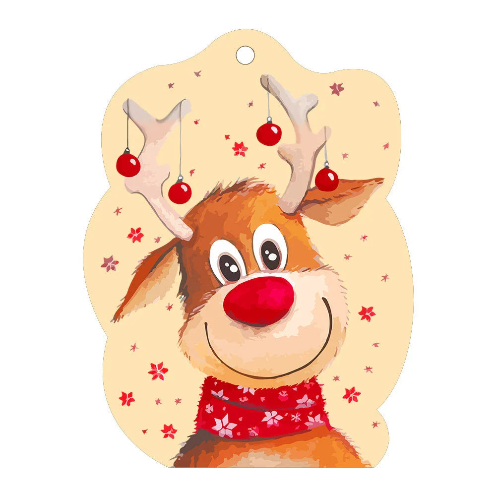 A charming acrylic car-shaped ornament with vibrant colors and a reflective finish, perfect for Christmas decor.