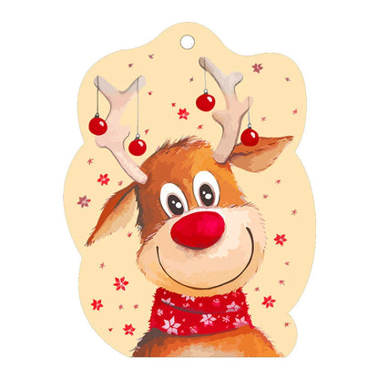 A charming acrylic car-shaped ornament with vibrant colors and a reflective finish, perfect for Christmas decor.