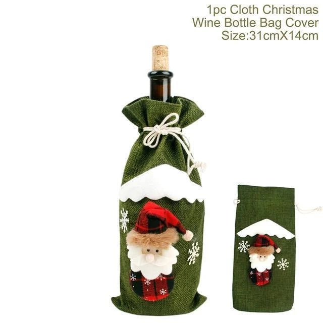 Festive Christmas wine bottle socks in vibrant holiday designs
