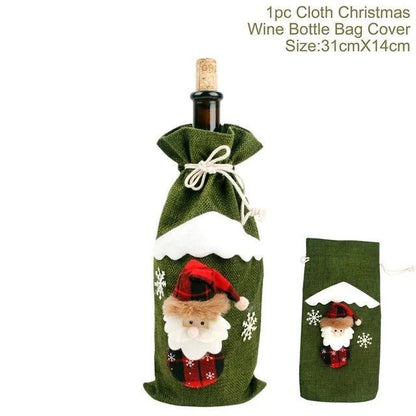 Festive Christmas wine bottle socks in vibrant holiday designs