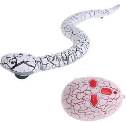 Remote control rattlesnake toy with realistic slithering motion and egg-shaped controller