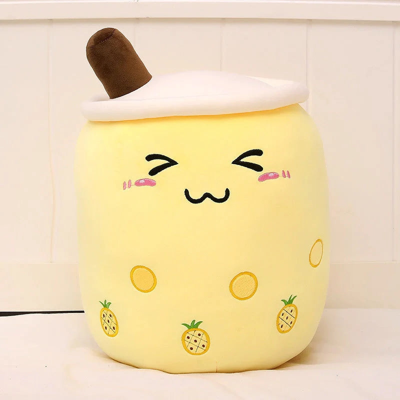 Strawberry Milk Tea Plush Boba Cup Toy in various colours and sizes