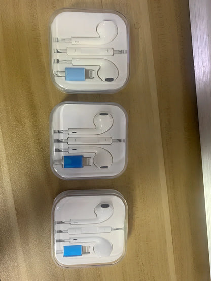 Automatic pop-up Bluetooth headset with lightning plug and in-ear design for wireless audio