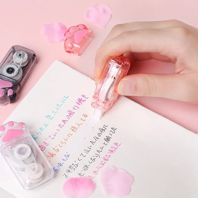 Sky blue cat claw design correction tape with 5mm width and 6 metre PET film length