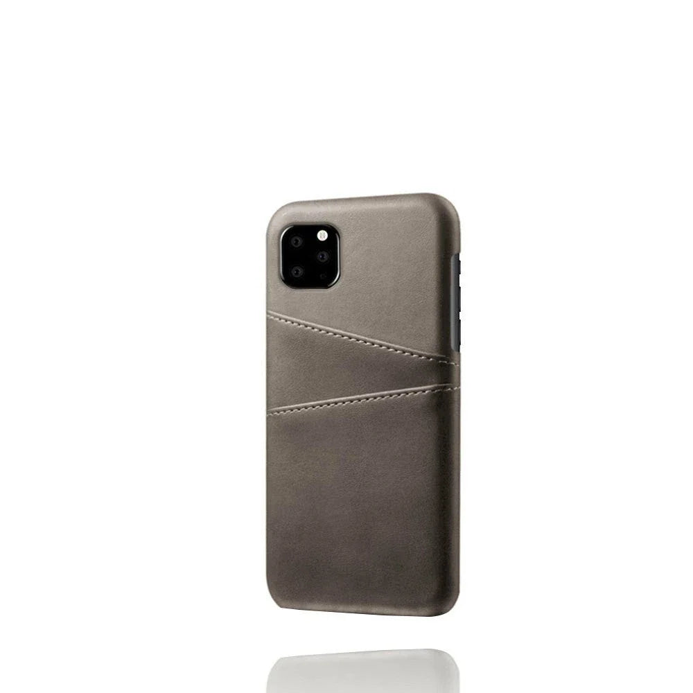 Apple-compatible phone case with dual card slots in geometric design