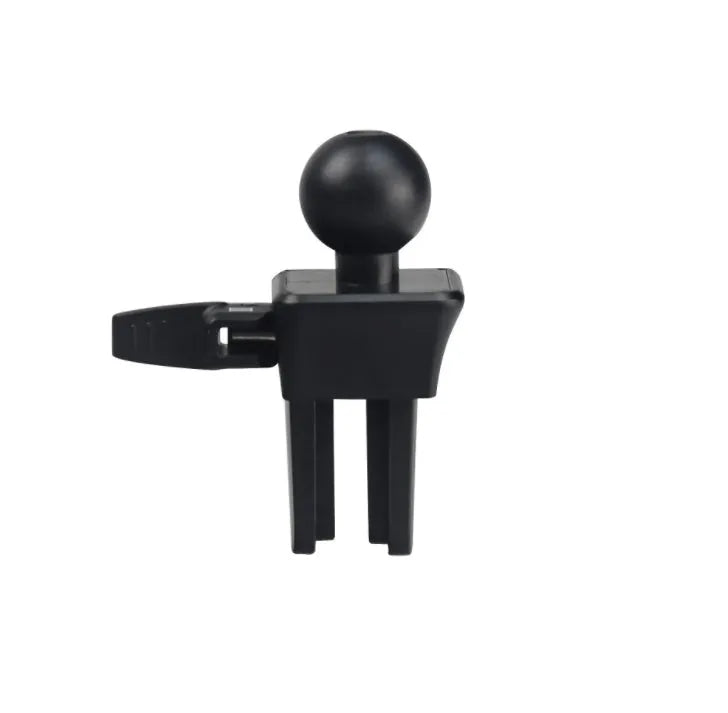Black universal car air vent mobile phone holder with adjustable plastic clip mount