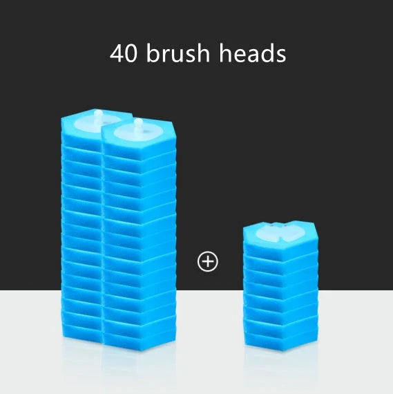 Disposable toilet brush with plastic handle and sponge head for hygienic cleaning