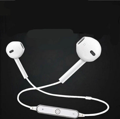 S6 Wireless Bluetooth Headset Sports Mini Stereo In-Ear Earphones in white and black