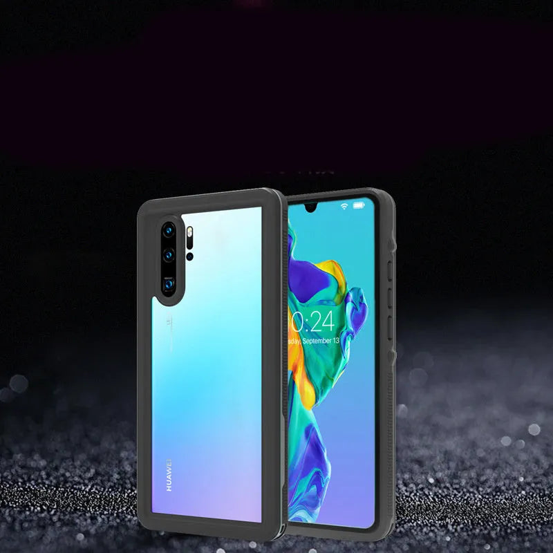 Huawei P30 Pro phone case in grass blue colour with wave point texture pattern