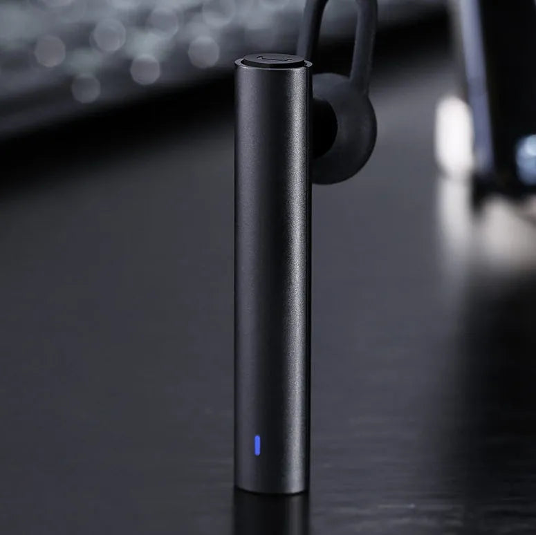 Wireless Bluetooth headset in black and white with compact 5.6cm design