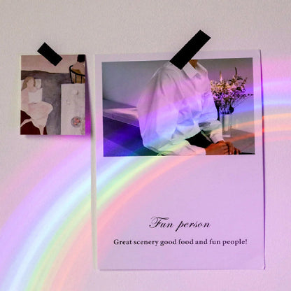 Colorful rainbow projection lamp with USB charging, perfect for kids' rooms