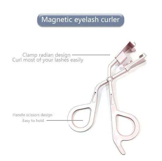 Magnetic eyelash applicator tool with clip for easy and precise application of false lashes