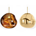Nordic irregular glass chandelier with E27 LED light source in gold, silver, or wine red colour