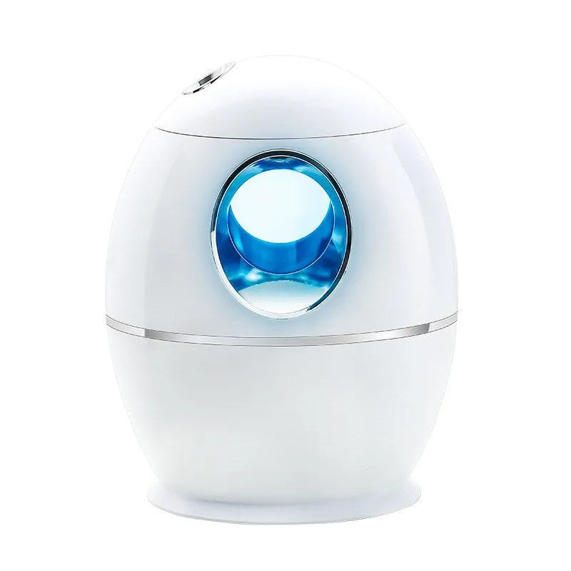 White columnar household air disinfection humidifier with USB cable and anion function.
