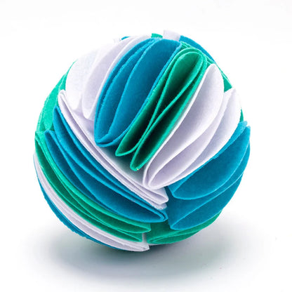Foldable Dog Snuffle Ball in various colors for pet training and feeding